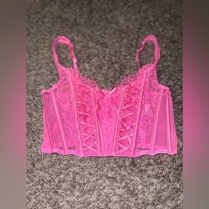 Victoria’s Secret Dream Angels Pink Sexy Lace Corset Sexy Top Size XS